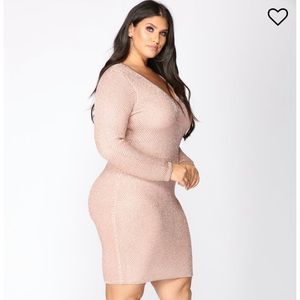 Metallic rose gold fashion nova dress